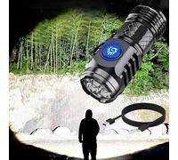 Multi-Functional Three-Eyed Mini Flash, Three-Eyed Monster Mini Flashlight, Ultra-Bright LED Super Power Flashlight, USB-C Rechargeable (Black)