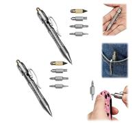 Multi-functional Titanium Pen - Ultimate Edc Pocket Tool,Portable Bolt-Action Edc Pen with 6 Quick-Swap Heads,Titanium Multitool Tool for Office Tasks,Daily Repairs (2C)