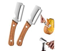 Multi-functional Vegetable Peeler for Kitchen, Multifunctional Vegetable and Fruit Peeler with Ultra-Sharp Stainless Steel Blade & Ergonomic Wood Handle (Wooden handle*2)