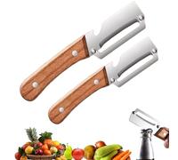 Multi-Functional Vegetable Peeler for Kitchen-Vegetable and Fruit Peeler Ergonomic Handle Wooden Handle Design with Bottle Opener Effortlessly Peel Potatoes Apples Carrots Pumpkin (2pcs)
