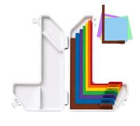Multi Gauge Paper Crafting Alignment Guides, 7 Pieces Color Coded Spacing Tool, 7.09x3.94x1.42 Inches Making Ruler with Mat, Acrylic Layering Stencil, Crafters Scrapbookers Stampers Hobbyists, Artists