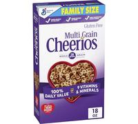 Multi Grain Cheerios Heart Healthy Cereal, Gluten Free Multigrain Cereal with Whole Grain Oats, Family Size, 18 oz