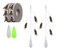Multi-Hook Artificial Fly Fishing Lure Set, Bionic Fly Fishing Bait, Handmade Lures Assortment Kit with 2 Throwing Aids, Artificial Bait Hooks for Bass Trout (3 Hooks*2,Medium)