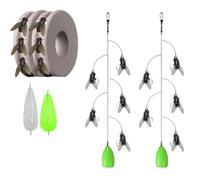 Multi-Hook Artificial Fly Fishing Lure Set, Bionic Fly Fishing Bait, Handmade Lures Assortment Kit with 2 Throwing Aids, Artificial Bait Hooks for Bass Trout (5 Hooks*2,Large)