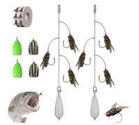 Multi-Hook Artificial Fly Fishing Lure Set, Bionic Fly Fishing Bait, Handmade Lures Kit, with Throwing Aids, or All Kinds of Fish (D,S)