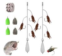 Multi-Hook Artificial Fly Fishing Lure Set, Bionic Fly Fishing Bait, Handmade Lures Kit, with Throwing Aids, or All Kinds of Fish (E,L)