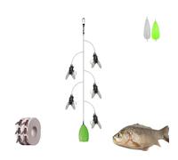 Multi-Hook Artificial Fly Fishing Lure Set, Bionic Fly Fishing Bait with 2 Throwing Aids, Multi-Hook Artificial Flys Fishings Lure Set, Handmade Lures Kit, For All Kinds of Fish (5 Hooks)