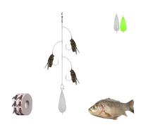 Multi-Hook Artificial Fly Fishing Lure Set, Bionic Fly Fishing Bait with 2 Throwing Aids, Multi-Hook Artificial Flys Fishings Lure Set, Handmade Lures Kit, For All Kinds of Fish (3 Hooks)