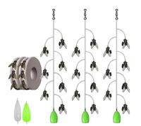 Multi-Hook Artificial Fly Fishing Lure Set, Fly Fishing Bait with 2 Throwing Aids - Handmade 3D Lures Kit with Quick Strike Design for Freshwater and Saltwater Use(3 pcs 7 Hooks,Medium)