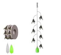 Multi-Hook Artificial Fly Fishing Lure Set, Fly Fishing Bait with 2 Throwing Aids - Handmade 3D Lures Kit with Quick Strike Design for Freshwater and Saltwater Use(1 pcs 7 Hooks,Small)