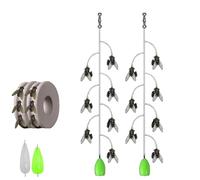 Multi-Hook Artificial Fly Fishing Lure Set, Fly Fishing Bait with 2 Throwing Aids - Handmade 3D Lures Kit with Quick Strike Design for Freshwater and Saltwater Use(2 pcs 7 Hooks,Large)