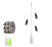 Multi-Hook Artificial Fly Fishing Lure Set, Fly Fishing Bait with 2 Throwing Aids - Handmade 3D Lures Kit with Quick Strike Design for Freshwater and Saltwater Use(1 pcs 3 Hooks,Small)