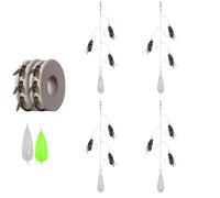 Multi-Hook Artificial Fly Fishing Lure Set, Fly Fishing Bait with 2 Throwing Aids - Handmade 3D Lures Kit with Quick Strike Design for Freshwater and Saltwater Use(4 pcs 3 Hooks,Large)