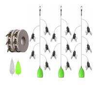 Multi-Hook Artificial Fly Fishing Lure Set, Fly Fishing Bait with 2 Throwing Aids - Handmade 3D Lures Kit with Quick Strike Design for Freshwater and Saltwater Use(3 pcs 5 Hooks,Large)