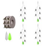 Multi-Hook Artificial Fly Fishing Lure Set, Fly Fishing Bait with 2 Throwing Aids - Handmade 3D Lures Kit with Quick Strike Design for Freshwater and Saltwater Use(4 pcs 5 Hooks,Small)