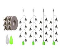 Multi-Hook Artificial Fly Fishing Lure Set, Fly Fishing Bait with 2 Throwing Aids - Handmade 3D Lures Kit with Quick Strike Design for Freshwater and Saltwater Use(4 pcs 7 Hooks,Medium)