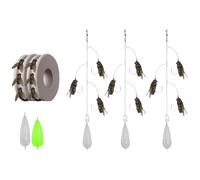 Multi-Hook Artificial Fly Fishing Lure Set, Fly Fishing Bait with 2 Throwing Aids - Handmade 3D Lures Kit with Quick Strike Design for Freshwater and Saltwater Use(3 pcs 3 Hooks,Large)