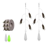 Multi-Hook Artificial Fly Fishing Lure Set, Fly Fishing Bait with 2 Throwing Aids - Handmade 3D Lures Kit with Quick Strike Design for Freshwater and Saltwater Use(2 pcs 3 Hooks,Small)