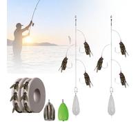 Multi-Hook Artificial Fly Fishing Lure Set, Quick Strike Fly Bait, Bionic Fishing Bait with 2 Throwing Aids, 3D Bionic Fishings Lure for All Kinds of Fish (2pcs 3hooks,L-16mm)