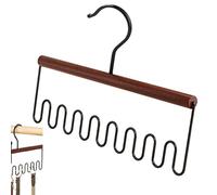 Multi Hook Hanger For Tank Tops - 28.3x16.5cm Wardrobe Bra Hanger | Anti Slip Wood Clothes Organizer For Coat | Apartment, Space Saving, 360 Rotating, 20 Hooks, Foldable