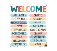 Multi-language Welcome Sign - Printable Diversity Poster for Office Wall Art, Inclusive Classroom Decor with Hello in 50 Languages(Framed,16x24inch(40x60cm))