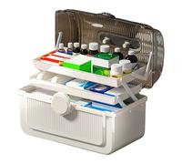 Multi-Layer Pill Storage Box | Handy Medicine Organizer with Portable Handle | Suitable for Home Bathroom and Kitchen | Efficiently Organizes Your Medications and Supplements