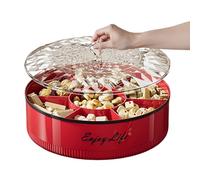 Multi-Layer Snack Container, 7 Compartments Platter, Snack Box Container with Lid and Handle, Food Storage Tray, Kitchen Tool Serving Accessory, for Fruit Nut Coffee Juice Beer Cocktail Party Picnic