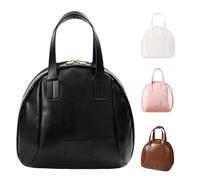 Multi-Layered Shell-Shaped Cosmetic Bag, Portable Large Capacity PU Shell Waterproof Handbag Style Cosmetic (Black)