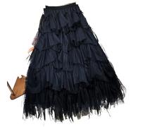 Multi-Level Mesh Stitching Large Swing Cake Skirt Female Spring Summer Half Mid-Length A-Line Long