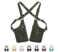 Multi-Pocket Anti-Theft Double Shoulder Bag, Doubles Shoulders Armpit Bag, Anti-Theft Double Shoulder Strap Tacticals (Army Green)