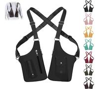 Multi-Pocket Anti-Theft Double Shoulder Bag for Travel and Daily Use, Underarm Shoulder Bag for Men, PU Leather (Black)