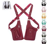Multi-Pocket Anti-Theft Double Shoulder Bag for Travel and Daily Use, Underarm Shoulder Bag for Men, PU Leather (Red)