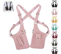 Multi-Pocket Anti-Theft Double Shoulder Bag for Travel and Daily Use, Underarm Shoulder Bag for Men, PU Leather (Pink)