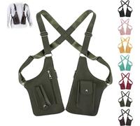 Multi-Pocket Anti-Theft Double Shoulder Bag for Travel and Daily Use, Underarm Shoulder Bag for Men, PU Leather (Green)