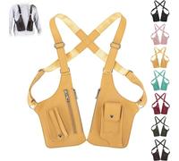 Multi-Pocket Anti-Theft Double Shoulder Bag for Travel and Daily Use, Underarm Shoulder Bag for Men, PU Leather (Yellow)