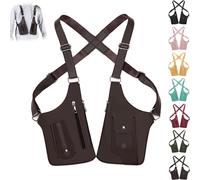 Multi-Pocket Anti-Theft Double Shoulder Bag for Travel and Daily Use, Underarm Shoulder Bag for Men, PU Leather (Brown)