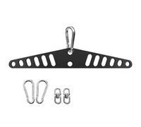 Multi-Position Cable Machine Attachment | Steel, Black, 15in Length | Lat Pulldown Adapter Plate For Smith Machine, Home Gym | Seated Row Handle Accessory Set