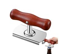 Multi Purpose Bottle Opener, Adjustable Jar Lid Remover with Wooden Grip Handle, Easy Twist Can Jar Opener Tool, Kitchen Accessory for Tight Lids Home Travel Use, Non Slip Handy Kitchen Opening Gadget