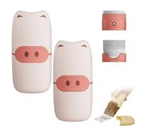 Multi-Purpose Cleaning Scraper, 2-In-1 Scraper Tool, Portable Multi-Purpose Razor Blade Scrapers, for Decals, Stickers, Labels, Caulk, Adhesive, Floor, Paint Removal (pink*2Pcs)
