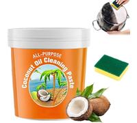 Multi-Purpose Coconut Oil Cleaning Polishing Paste, Heavy Oil Cleaning Agent for Kitchen,Tiles, Powerful Pot Bottom Black Stain Remover for Appliances Upholstery & More
