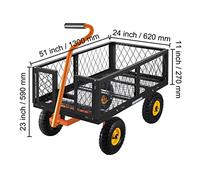 Multi-Purpose Garden Cart Removable Utility Wagon 1000-1400 Lb With Pneumatic Tires Flexible Handle For Garden Yard Farm Herramientas de jardinería(1000lbs 51X24X23inch)