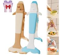Multi-Purpose Heatproof Dish Gripping Clamps, 2-in-1 Multi-Purpose Anti-Scalding Hot Bowl Dish Plate Gripper Clips, Air Fryer Microwave Heat Protection Grabber Tool, Non-slip Clip (Coffee+Blue)