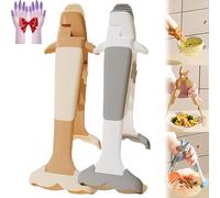 Multi-Purpose Heatproof Dish Gripping Clamps, 2-in-1 Multi-Purpose Anti-Scalding Hot Bowl Dish Plate Gripper Clips, Air Fryer Microwave Heat Protection Grabber Tool, Non-slip Clip (Coffee+Gray)