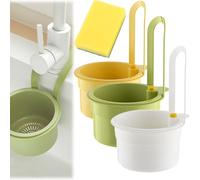 Multi Purpose Kitchen Sink Strainer, Kitchen Sink Food Waste Catcher, Faucet Hanging Strainer Basket, Multifunctional Drainage Baskets, Self-Cleaning Sinks Filter with Automatic Dumping(3PCS*MAX)