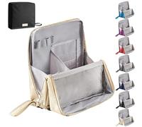 Multi-purpose Large Capacity Cloth Standing Makeup Bag, Waterproof Makeup Organizer with Compartments, Large Capacity(Beige)