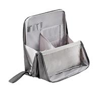 Multi-Purpose Large Capacity Oxford Cloth Standing Makeup Bag, Standing Makeup Bag with Compartments for Travel, School, Office (Light Gray)