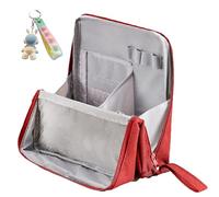Multi-Purpose Large Capacity Oxford Cloth Standing Makeup Bag, Waterproof Makeup Organizer with Compartments,Vertical Office Desktop Makeups Bag, for Makeups Brushes (Orange)