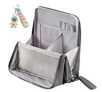 Multi-Purpose Large Capacity Oxford Cloth Standing Makeup Bag, Waterproof Makeup Organizer with Compartments,Vertical Office Desktop Makeups Bag, for Makeups Brushes (Gray)