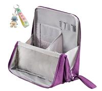 Multi-Purpose Large Capacity Oxford Cloth Standing Makeup Bag, Waterproof Makeup Organizer with Compartments,Vertical Office Desktop Makeups Bag, for Makeups Brushes (Purple)
