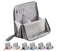 Multi-Purpose Large Capacity Oxford Cloth Standing Makeup Bag, Waterproof Makeup Organizer with Compartments Vertical Office Desktop Storage Bags (Gray)